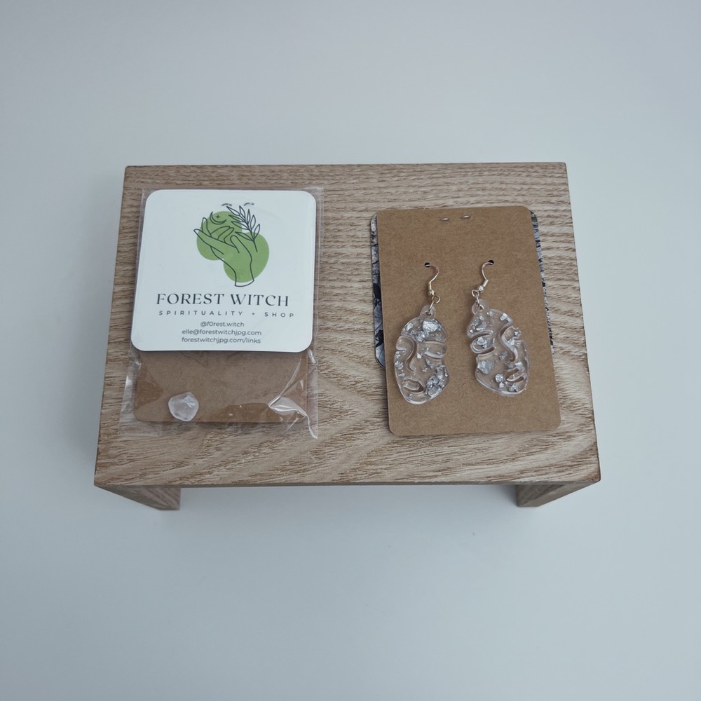 Woman Face (silver foil with clear) Minimalist Earrings, Feminist Earrings